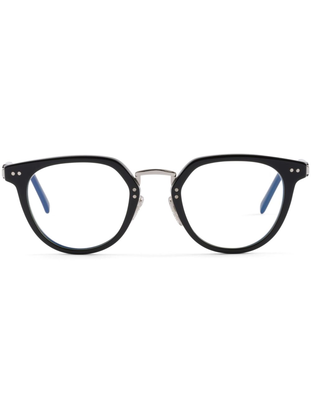Prada Eyewear 圆框眼镜 - 黑色