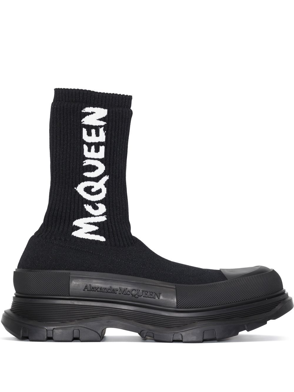 Alexander McQueen Tread 袜式短靴 - 黑色