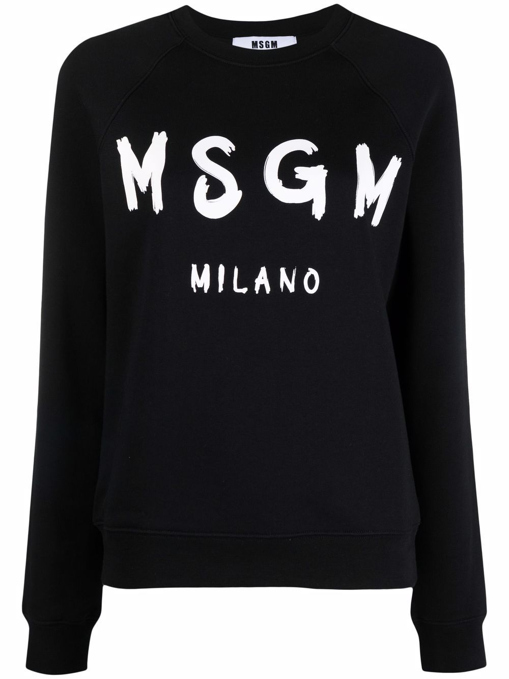 MSGM logo印花圆领卫衣 - 黑色