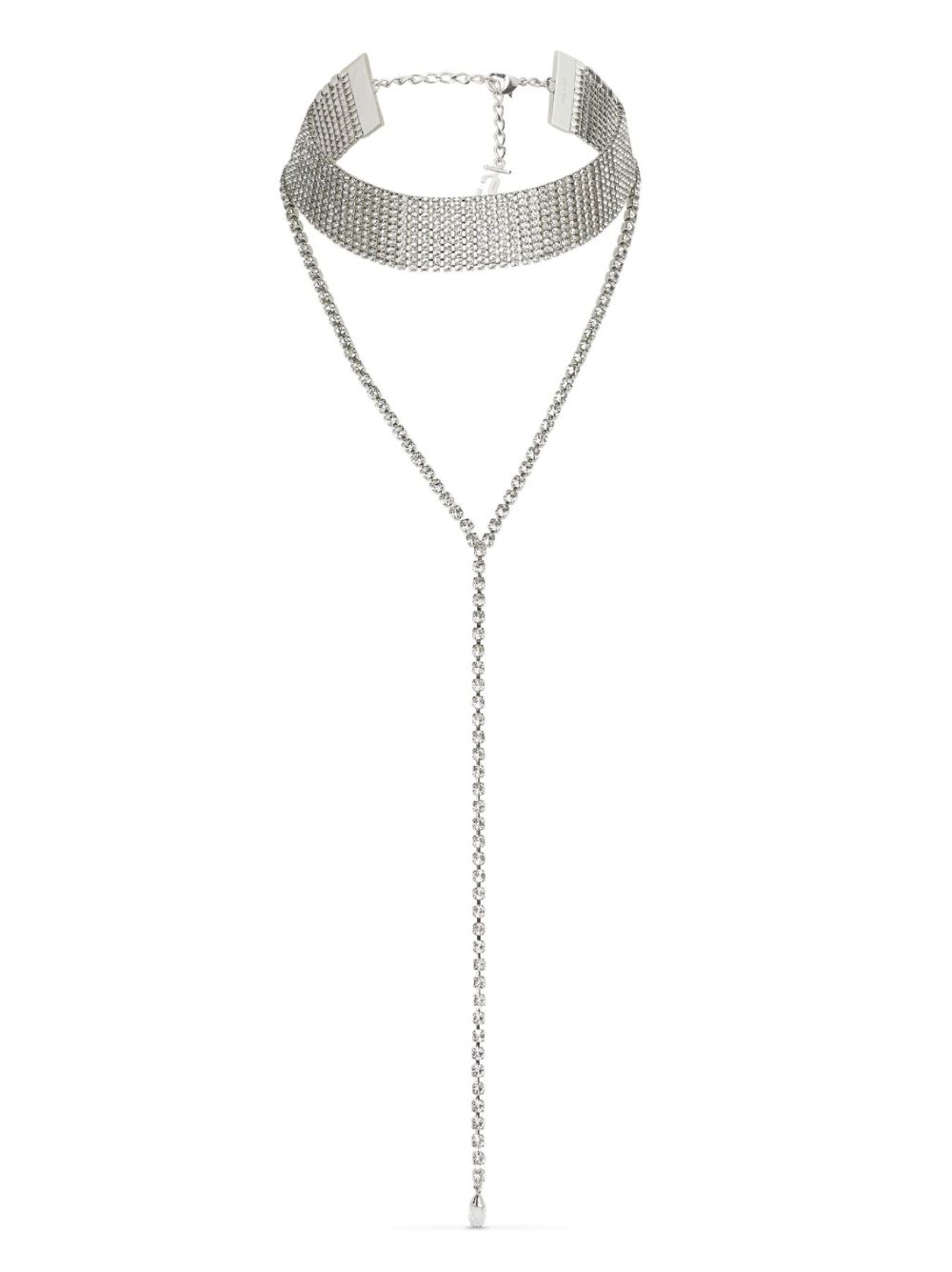 Jimmy Choo Saeda 晶饰链式项链 - 银色