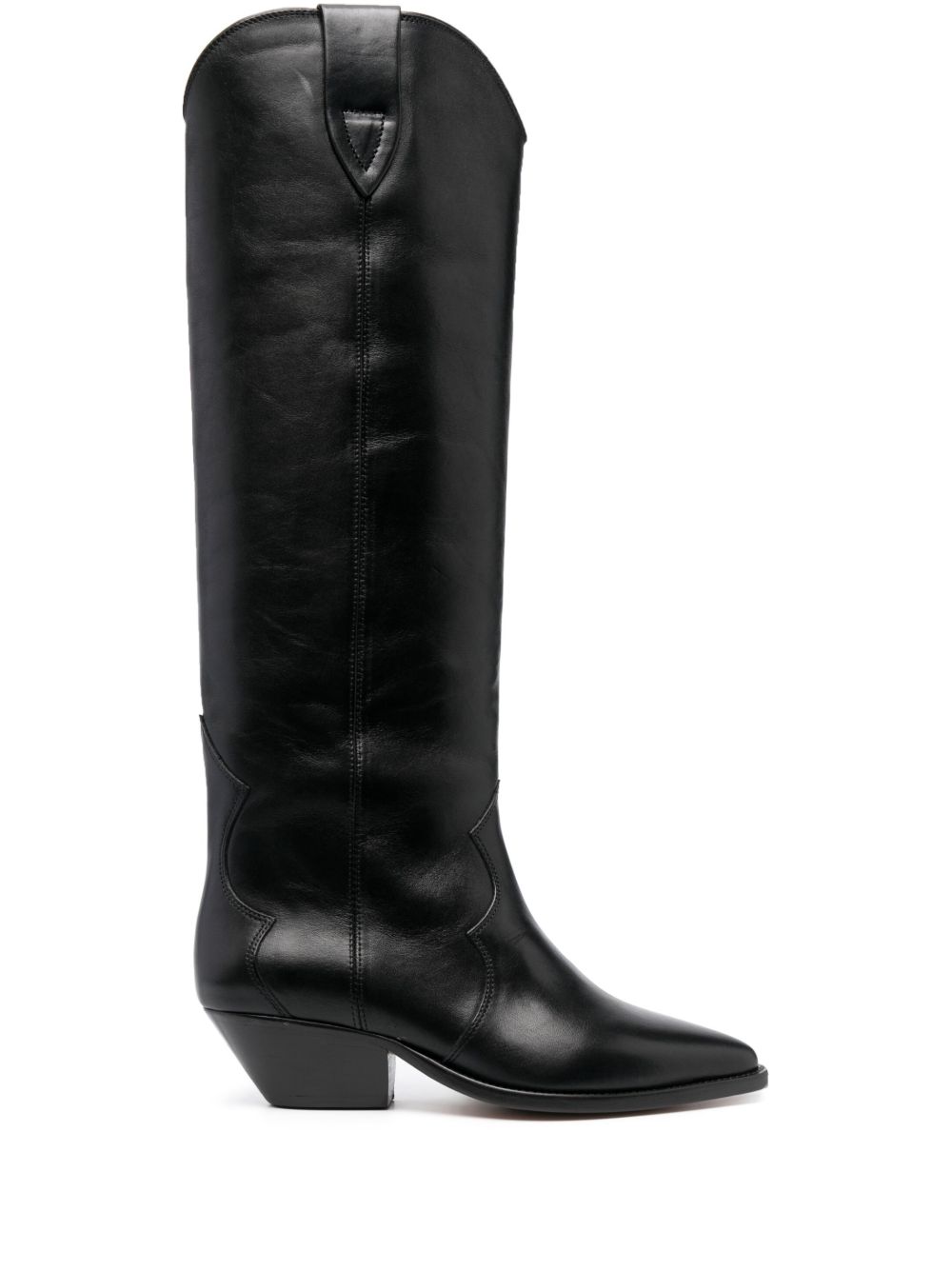 ISABEL MARANT Denvee 低跟皮质及膝靴 - 黑色