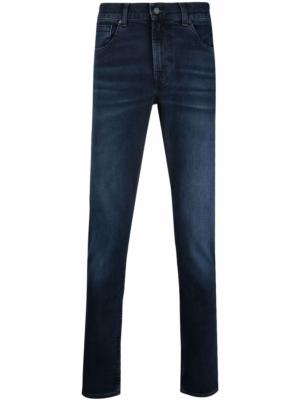 7 For All Mankind 中腰直筒牛仔裤 - 蓝色