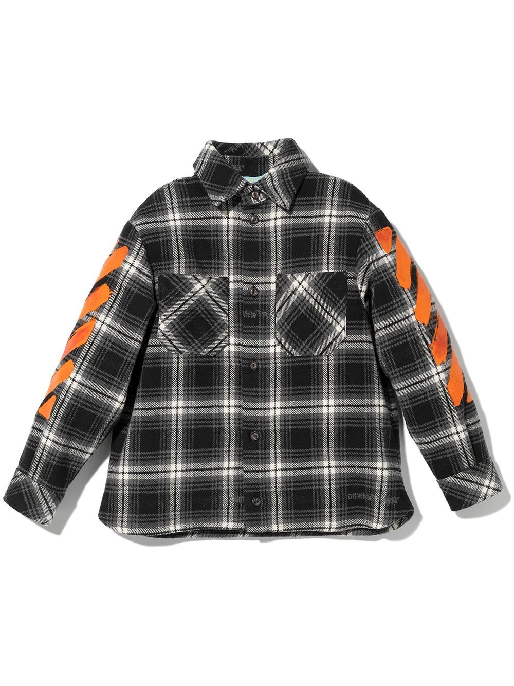 Off-White Kids 红色格纹衬衫 - 黑色