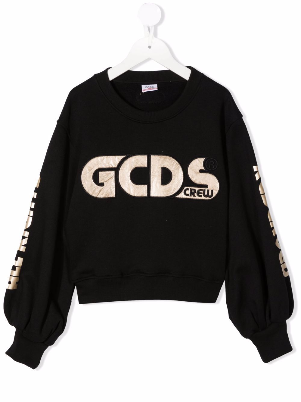 Gcds Kids logo刺绣卫衣 - 黑色
