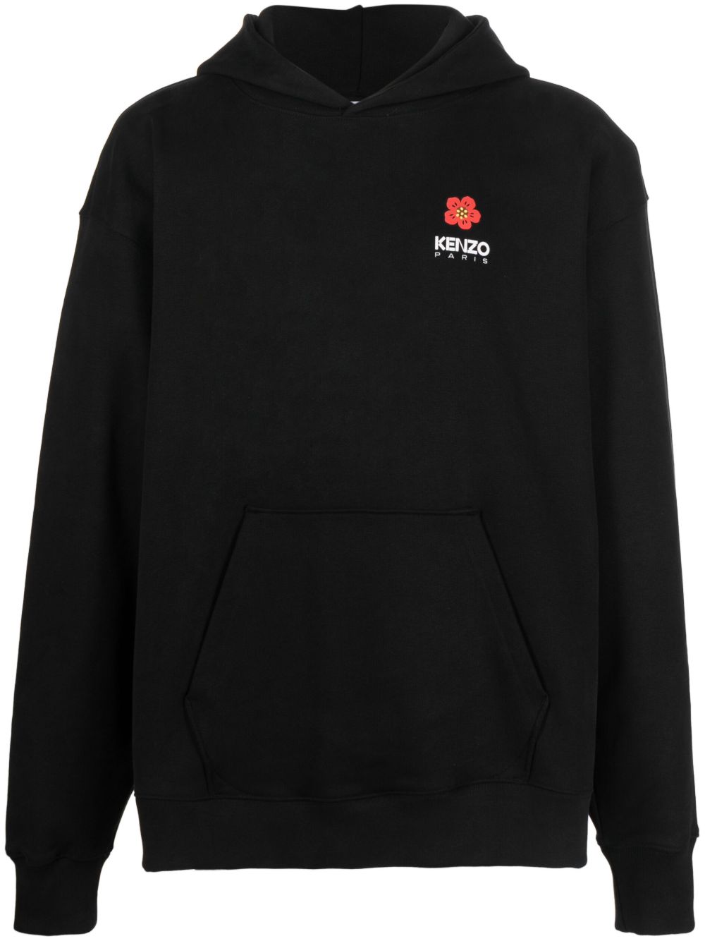 Kenzo logo印花长袖连帽衫 - 黑色