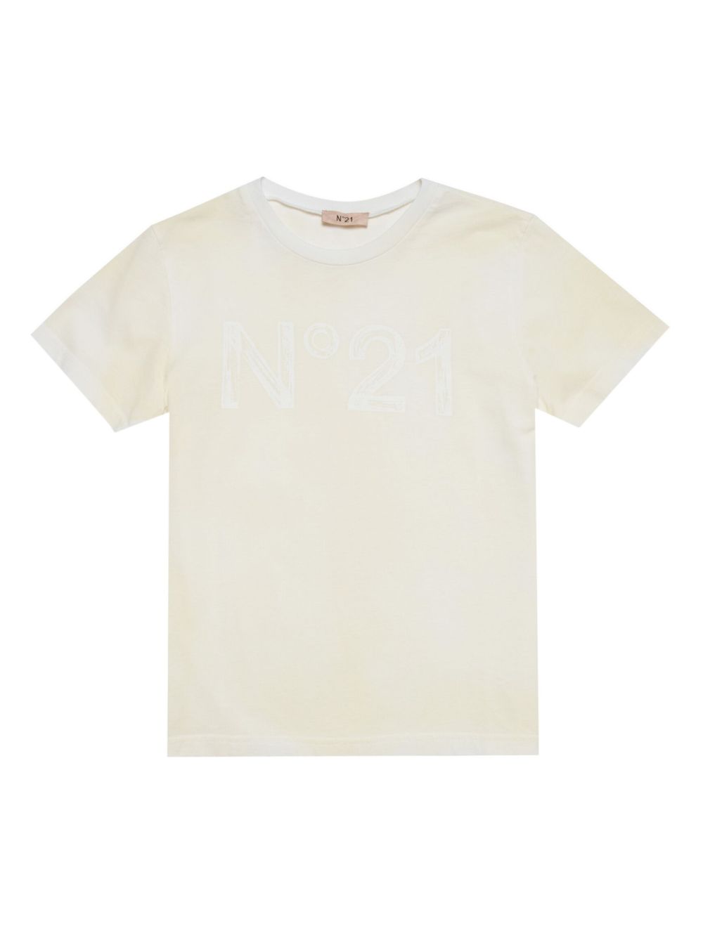 Nº21 Kids logo印花棉T恤 - 白色