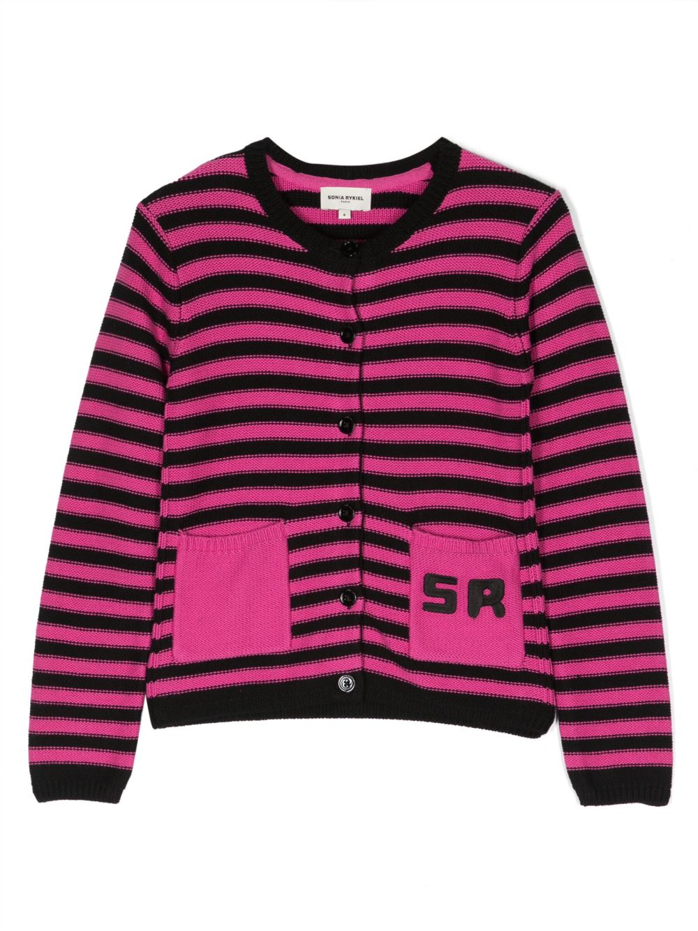 SONIA RYKIEL ENFANT 条纹棉开衫 - 黑色