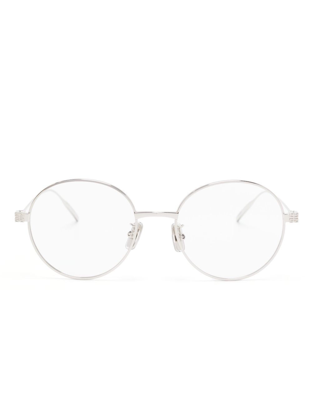 Givenchy Eyewear 4G logo雕刻圆框眼镜 - 银色
