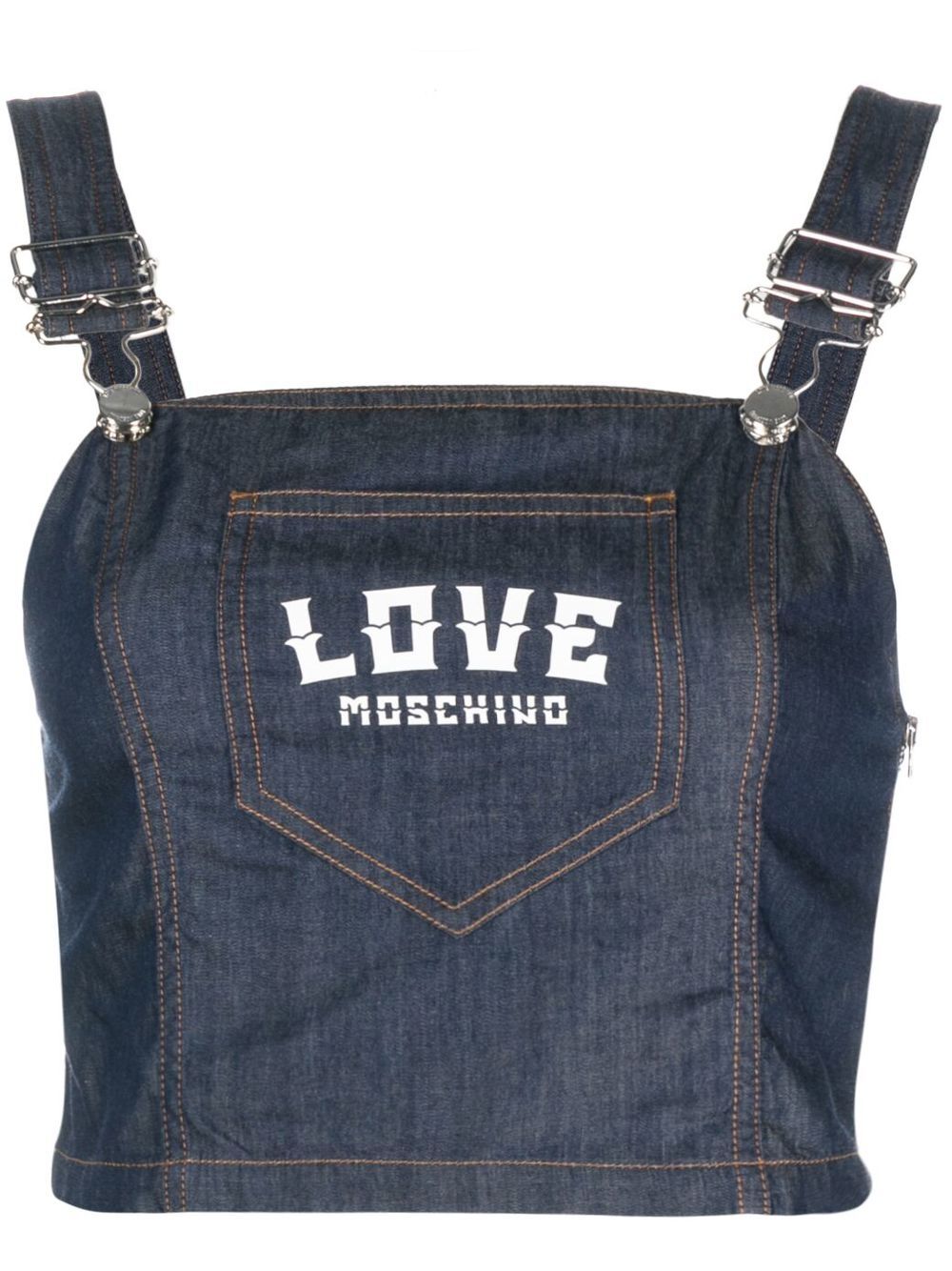Love Moschino logo印花牛仔上衣 - 蓝色