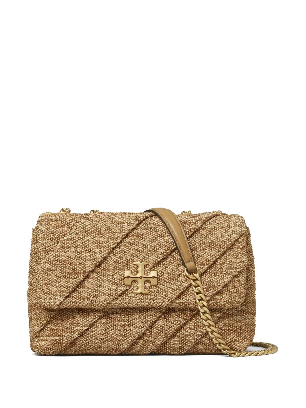Tory Burch Kira 垂坠细节拉菲草两用小号单肩包 - 褐色