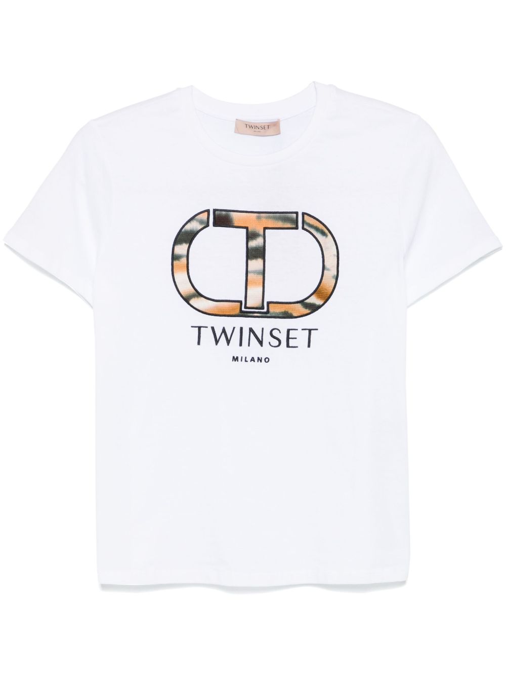 TWINSET logo刺绣T恤 - 白色