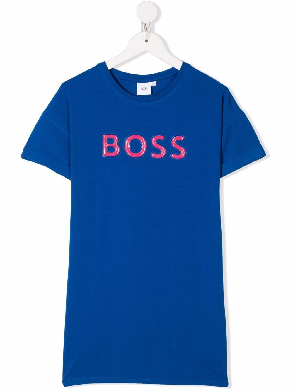 BOSS Kidswear logo凹面压花T恤式连衣裙 - 蓝色