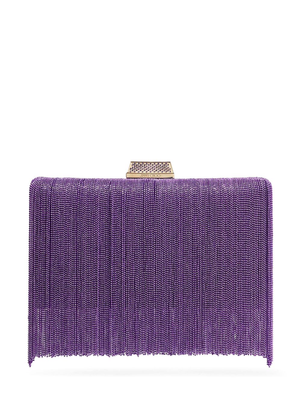 Jimmy Choo Clemmie 流苏边手拿包 - 紫色