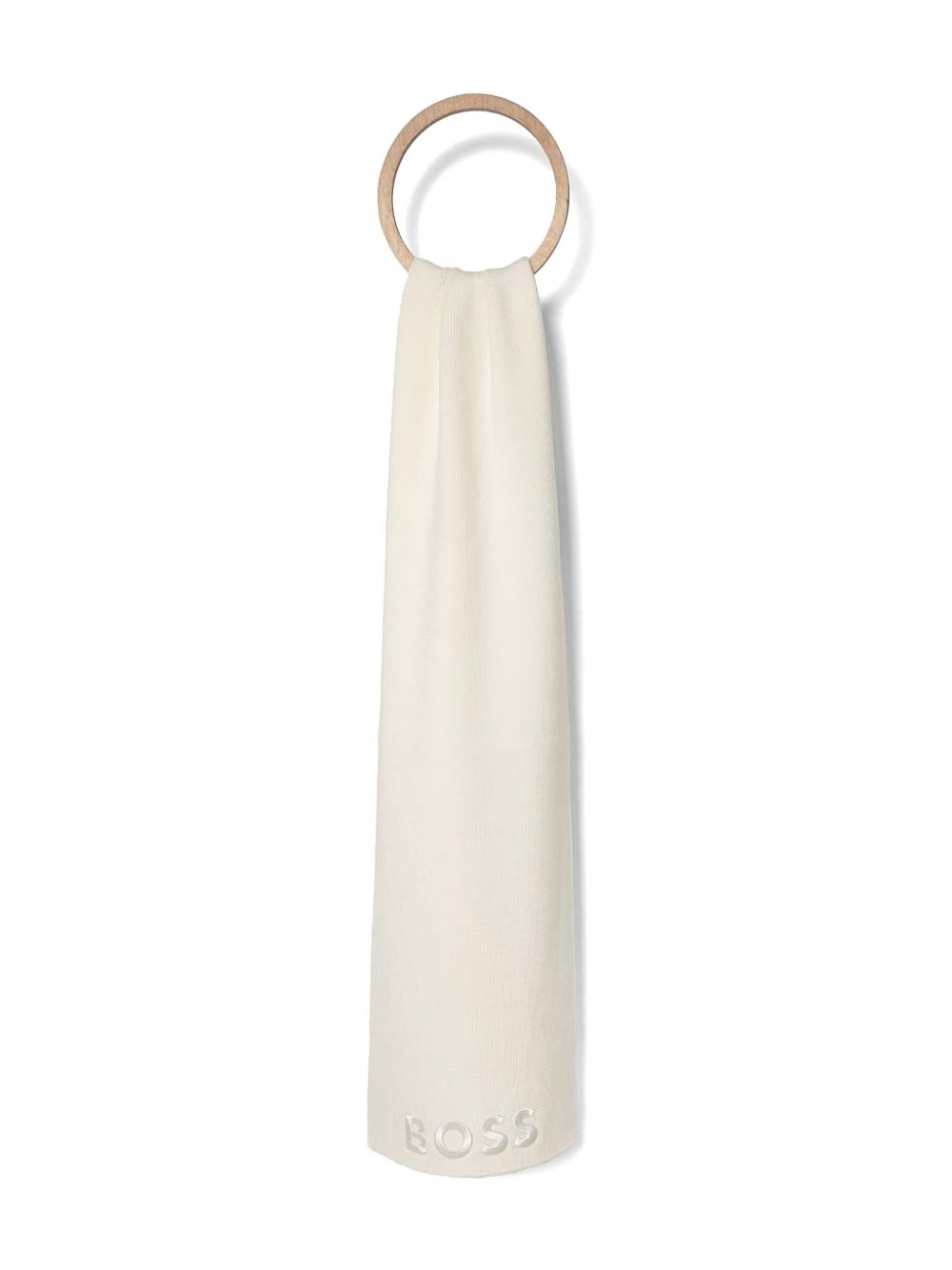 BOSS logo-embroidered scarf - 中性色