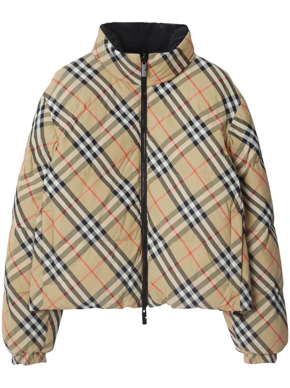 Burberry 双面格纹蓬松夹克 - 中性色