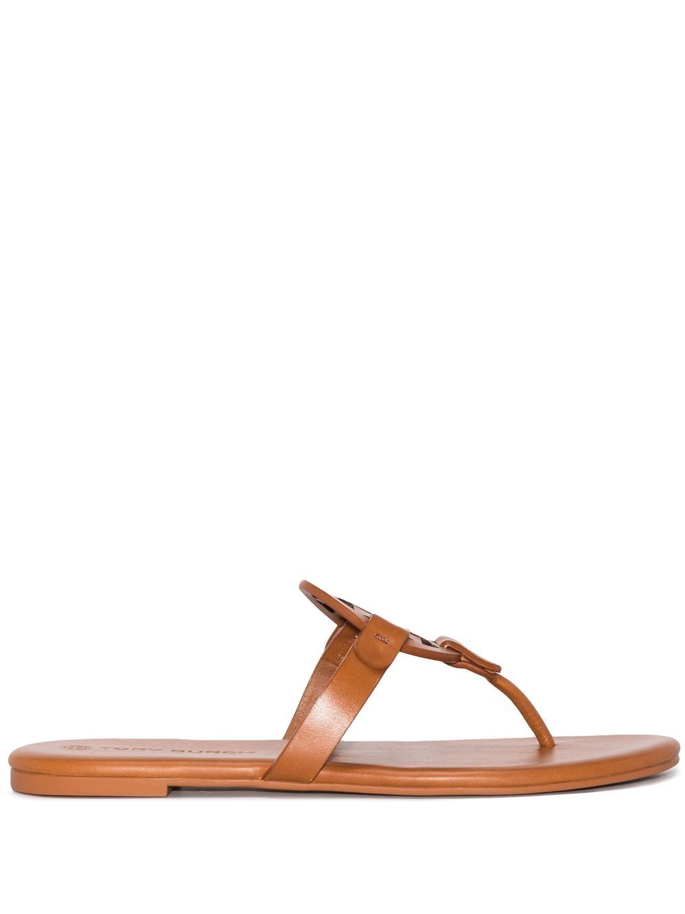 Tory Burch Miller Soft logo皮质凉鞋 - 褐色