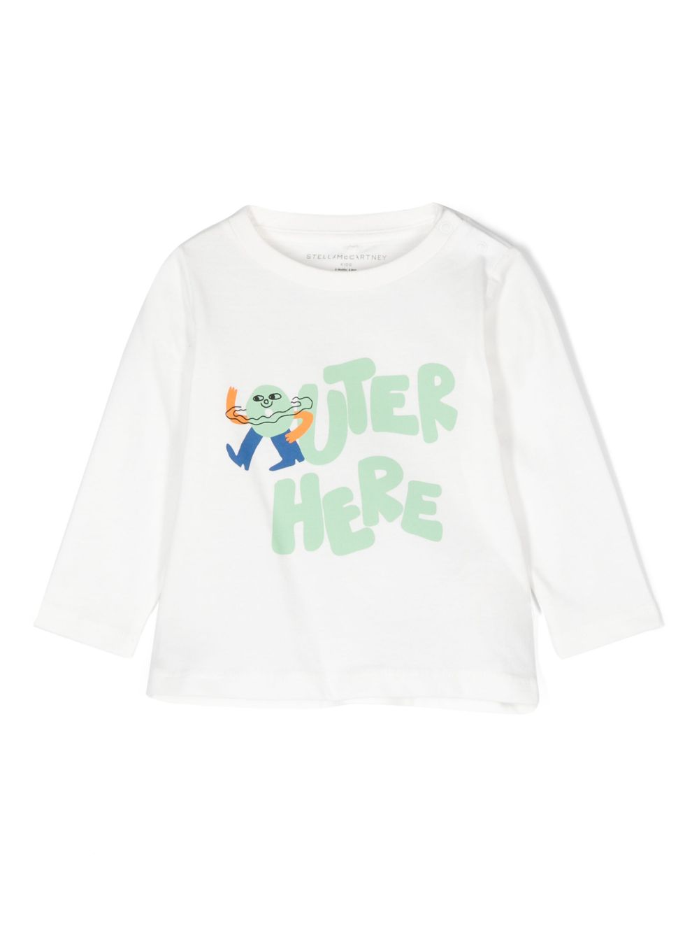 Stella McCartney Kids 图案印花棉T恤 - 白色