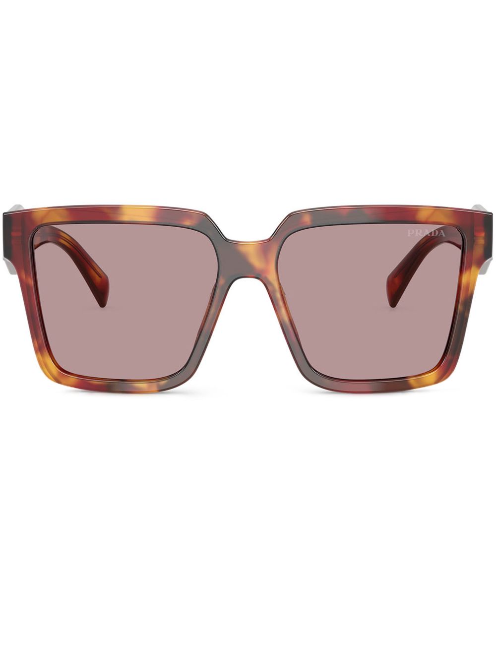 Prada Eyewear 玳瑁纹效果方框太阳眼镜 - 褐色