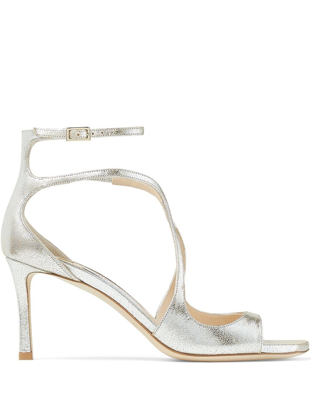 Jimmy Choo 周仰杰 Azia 金属感高跟凉鞋 - 银色