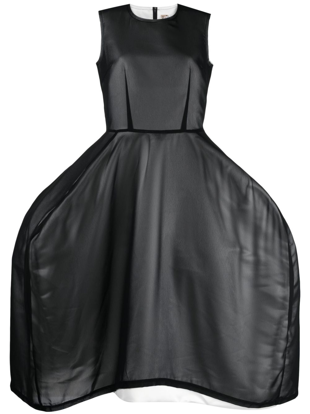 Comme Des Garçons 蓬松裙摆半透明分层式连衣裙 - 黑色
