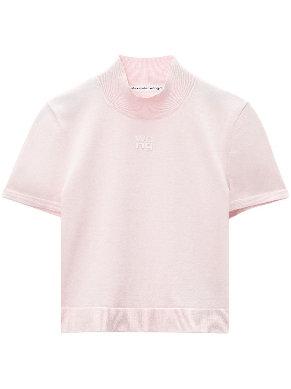 Alexander Wang logo压纹针织上衣 - 粉色