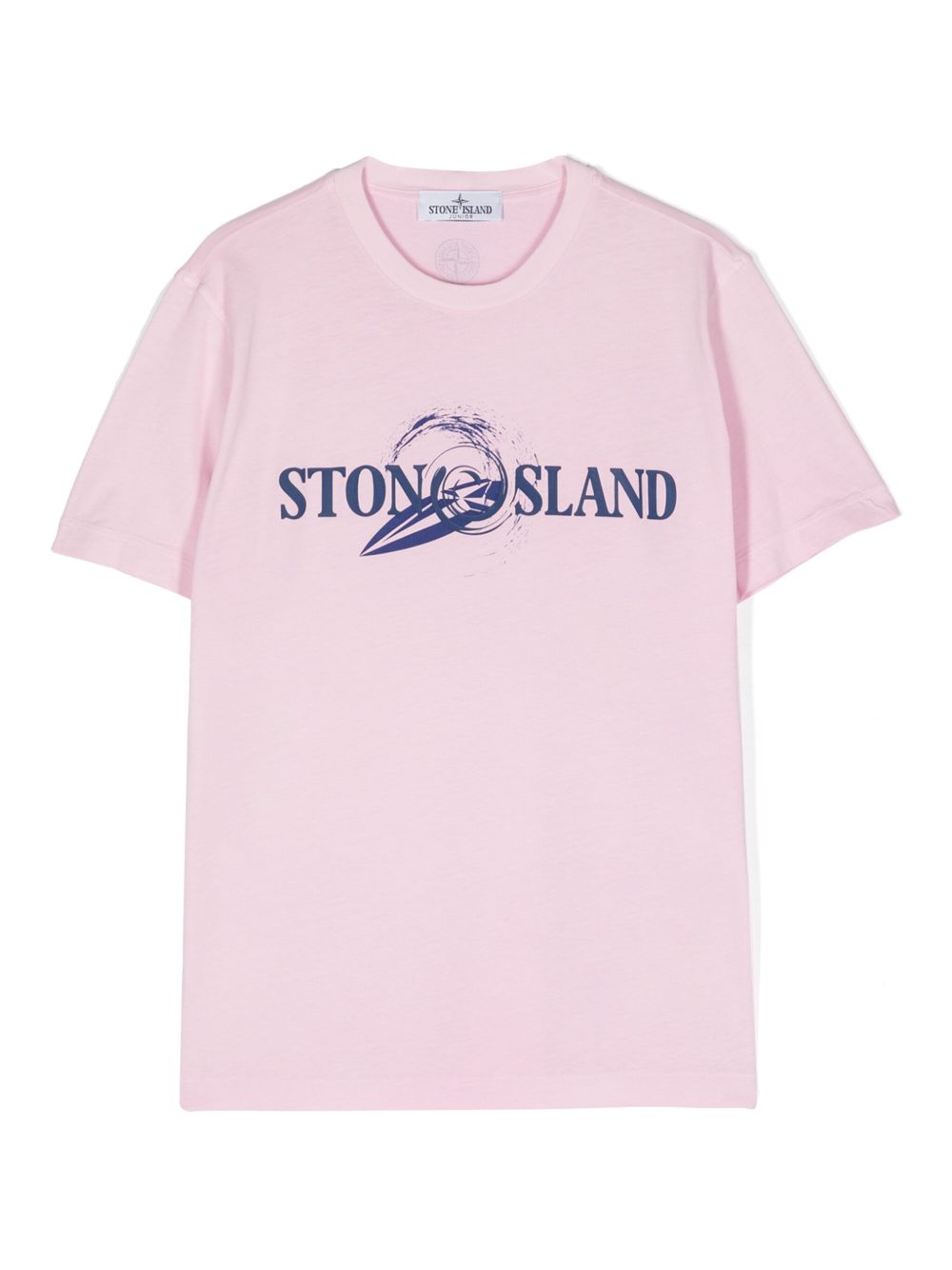 Stone Island Junior logo贴花T恤 - 粉色