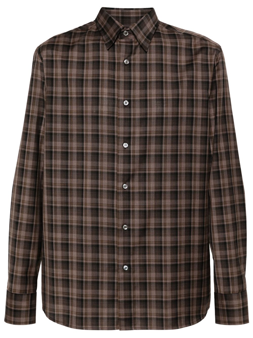 Brioni 格子呢图案半身裙 - 褐色