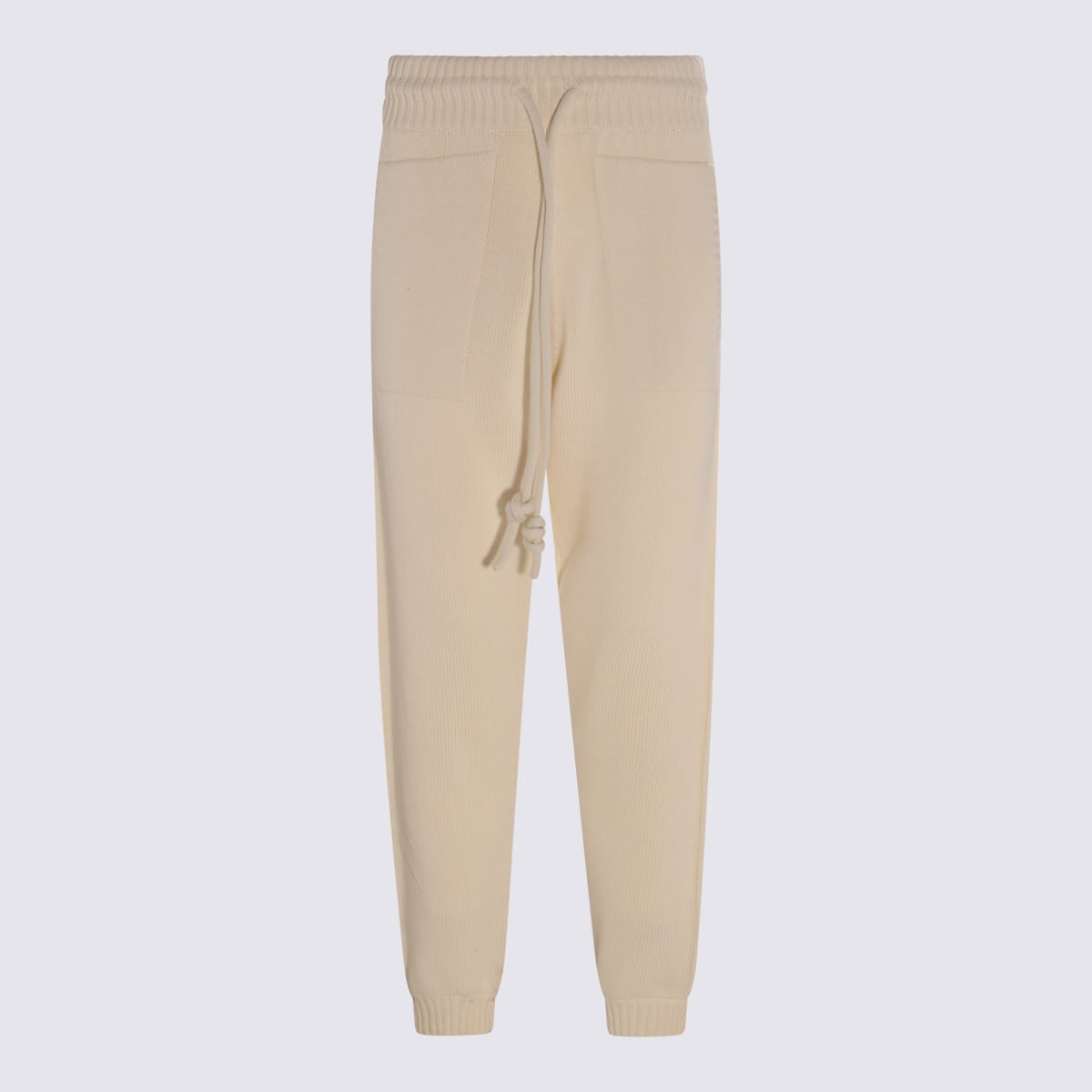 Off-White Beige Cotton 3d Diag Track Pants