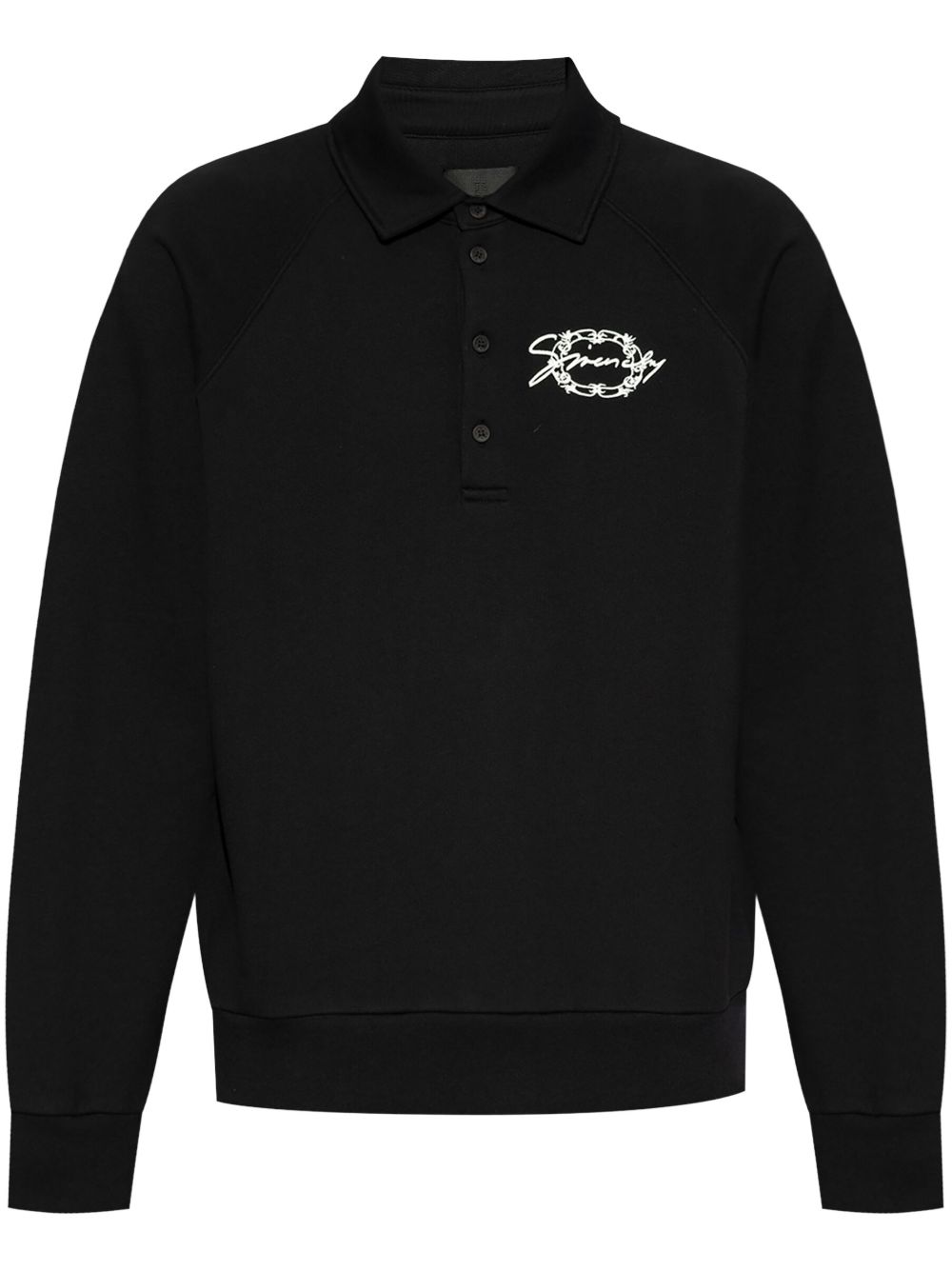 Givenchy logo刺绣polo衫 - 黑色