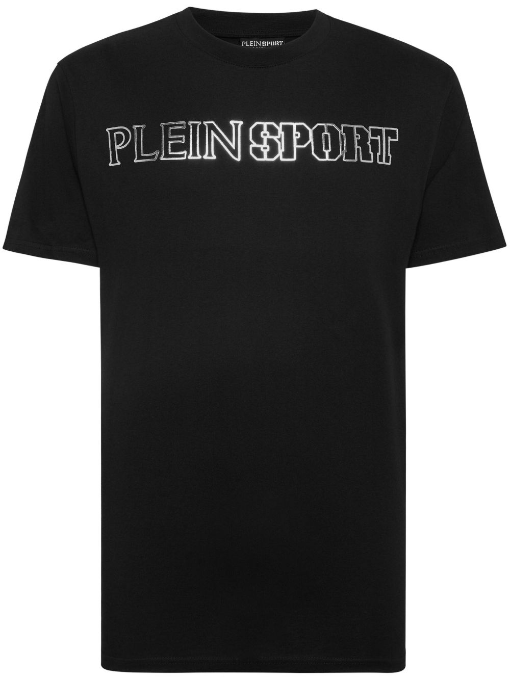 Plein Sport logo印花棉T恤 - 黑色