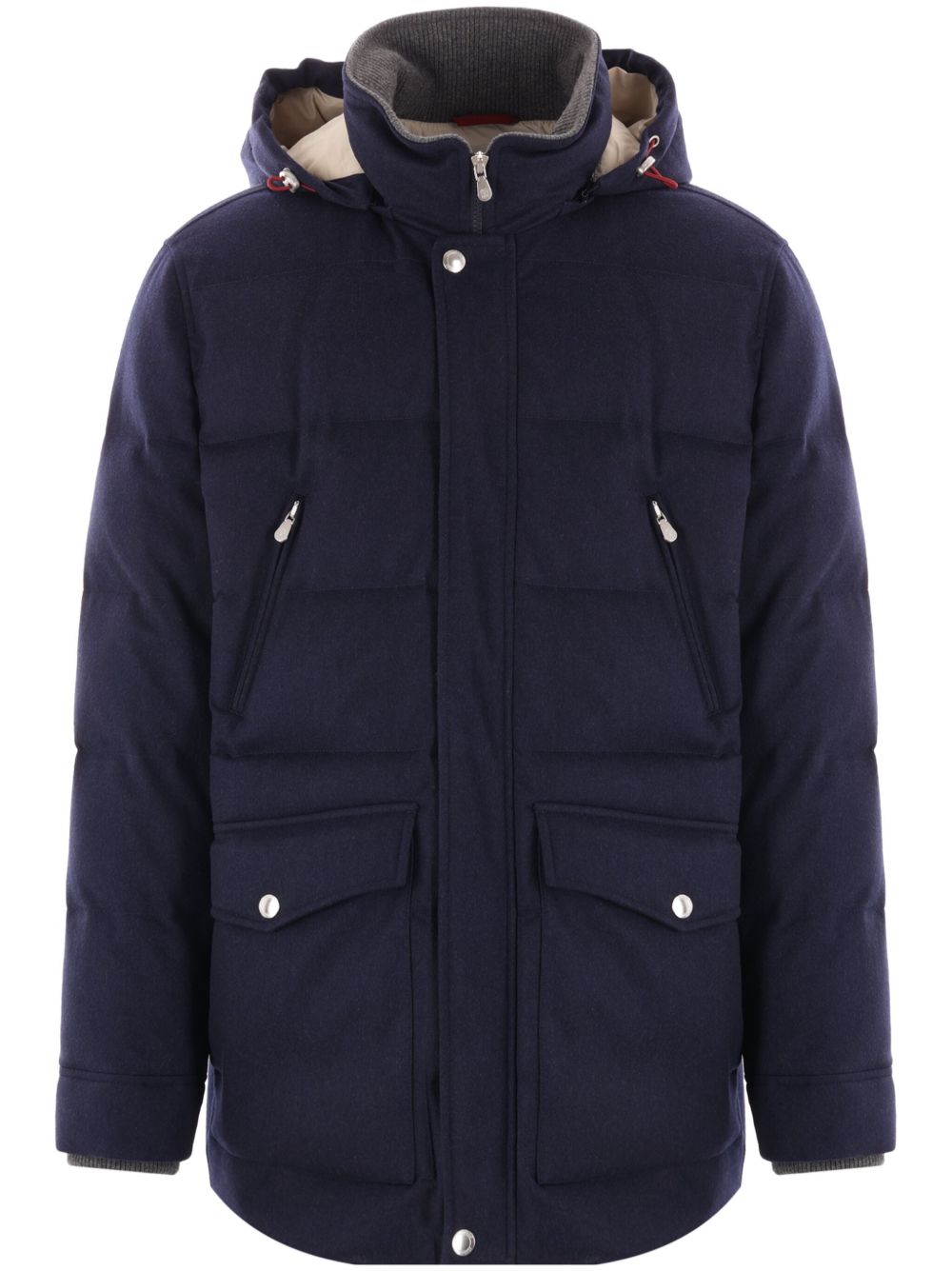 Brunello Cucinelli 绗缝蓬松夹克 - 蓝色