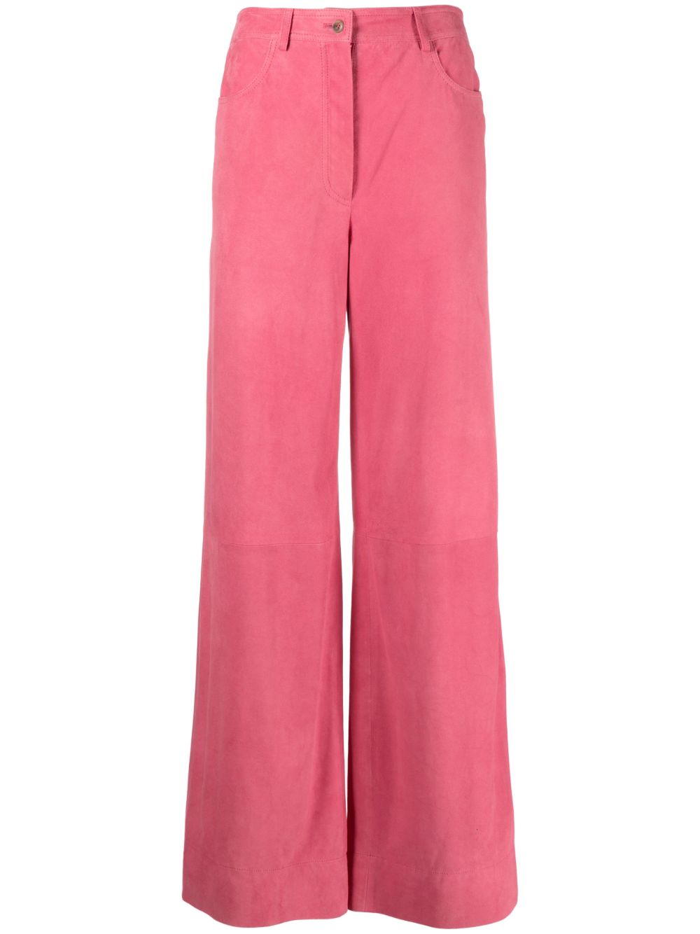 Alberta Ferretti 绒面皮阔腿裤 - 粉色