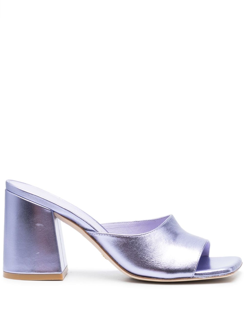 Stuart Weitzman Tia 金属感高跟穆勒鞋 - 紫色