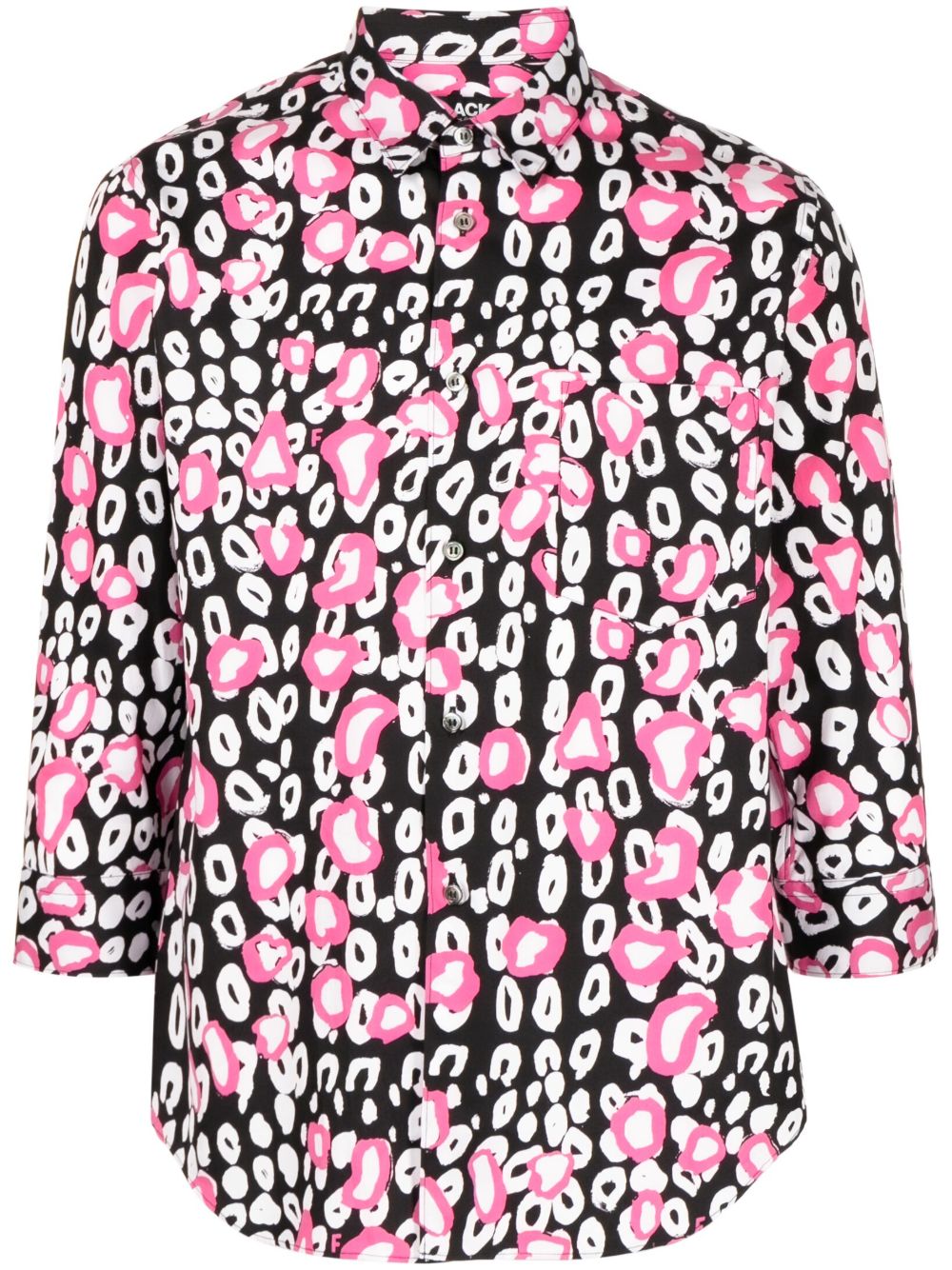 Black Comme Des Garçons 豹纹棉衬衫 - 粉色