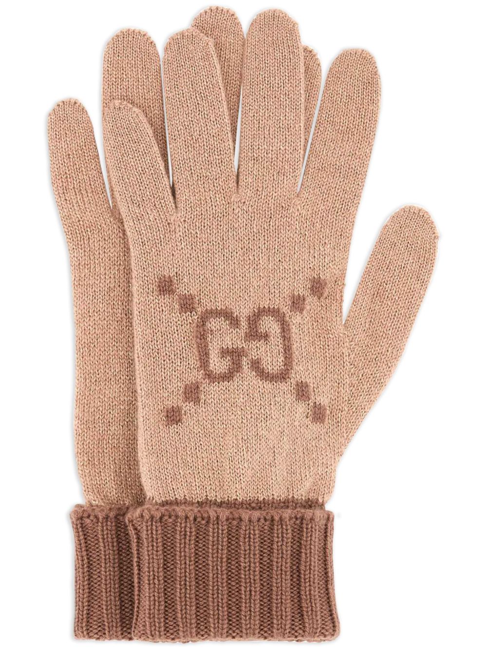 Gucci logo针织手套 - 中性色