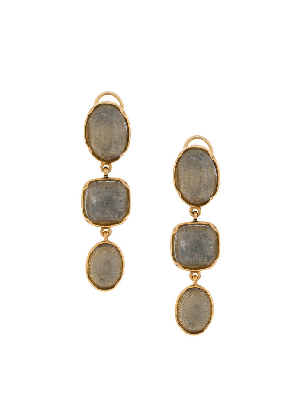 Goossens Cabochons 几何形吊饰耳环 - 金色