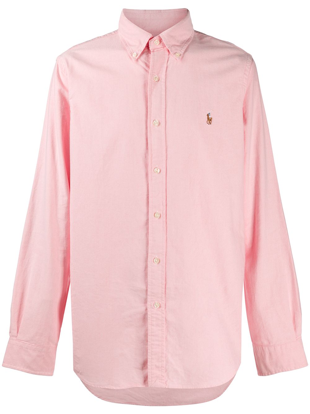 Polo Ralph Lauren logo刺绣排扣衬衫 - 粉色