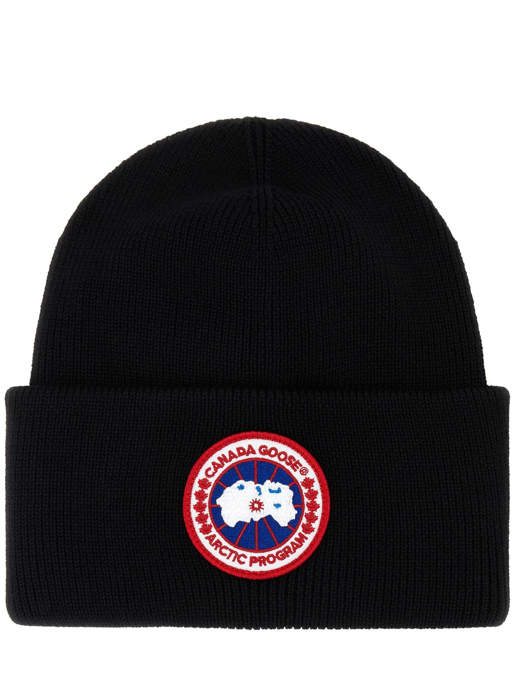 Canada Goose logo羊毛套头帽 - 黑色