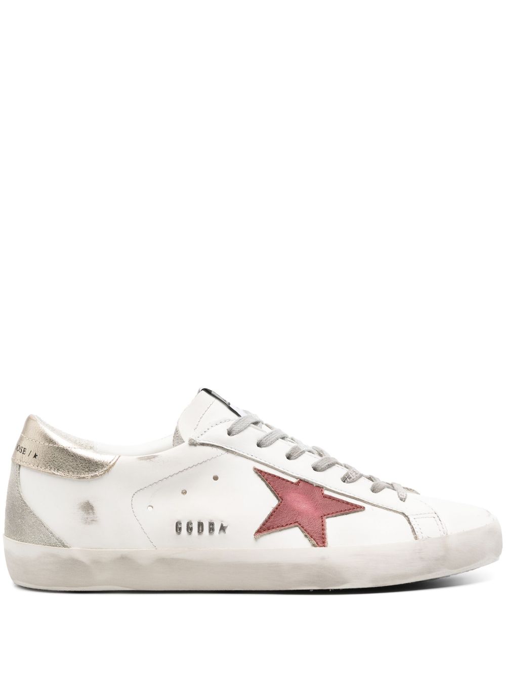 Golden Goose Super-Star 仿旧皮质运动鞋 - 白色