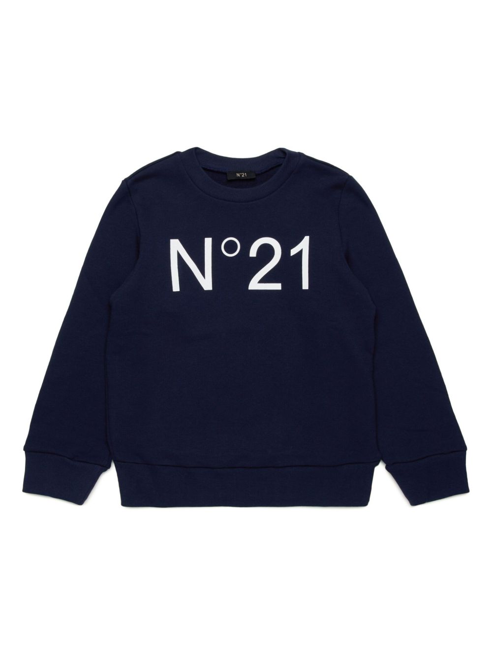 Nº21 Kids logo印花棉卫衣 - 蓝色