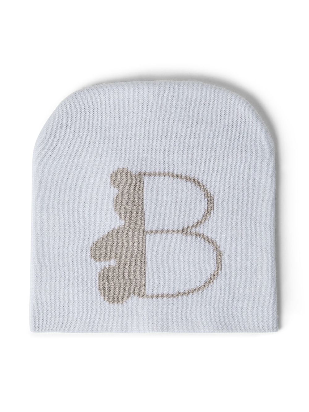 Brunello Cucinelli Kids logo嵌花棉套头帽 - 白色