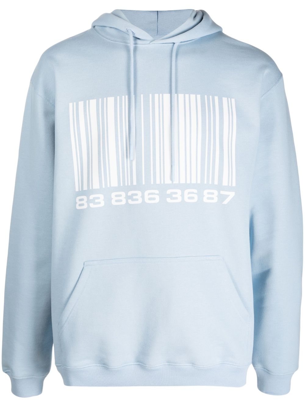 VTMNTS Big Barcode 棉混纺连帽衫 - 蓝色