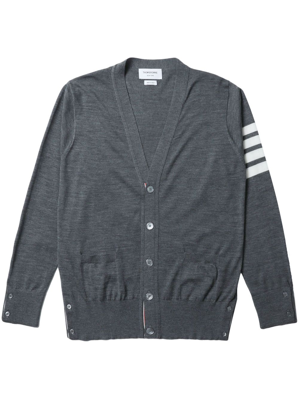 Thom Browne 四条纹针织开衫 - 灰色
