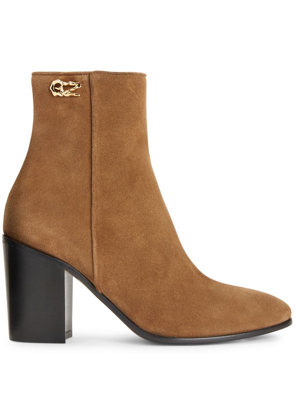Giuseppe Zanotti Enriette 绒面皮高跟短靴 - 褐色