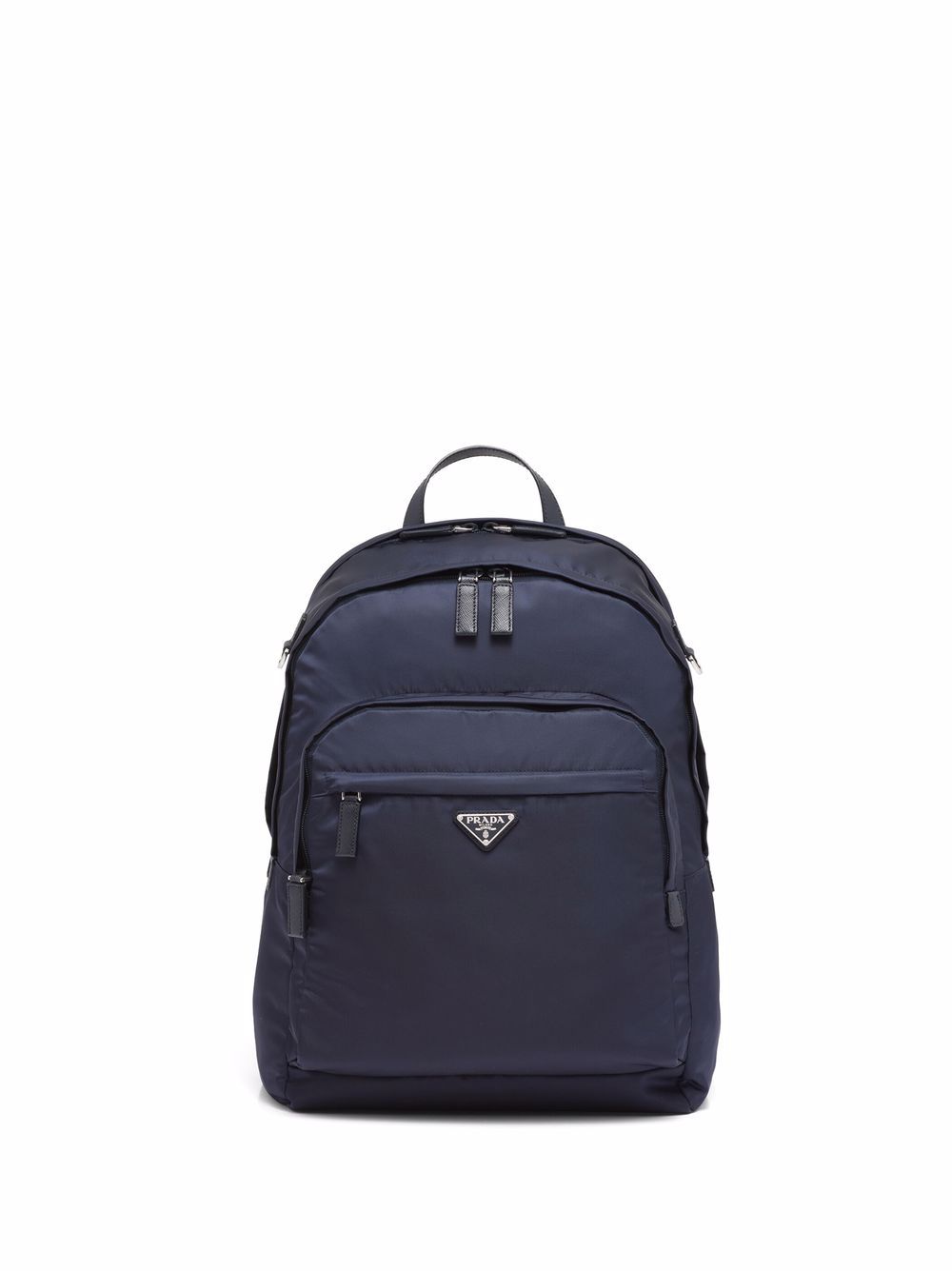 Prada Re-Nylon 三角形logo双肩包 - 蓝色