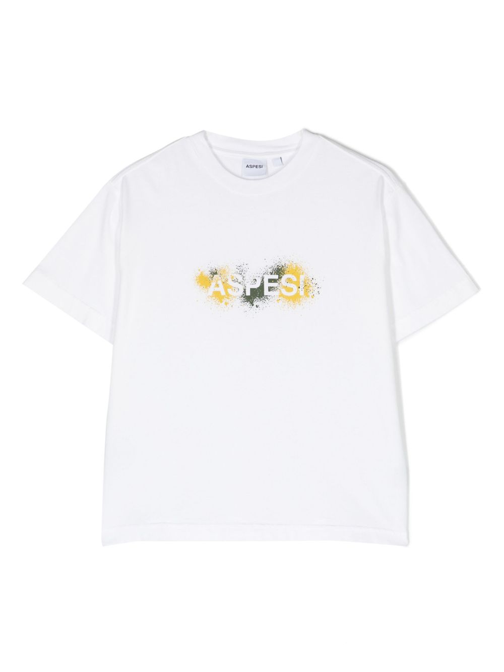 Aspesi Kids logo印花棉T恤 - 白色