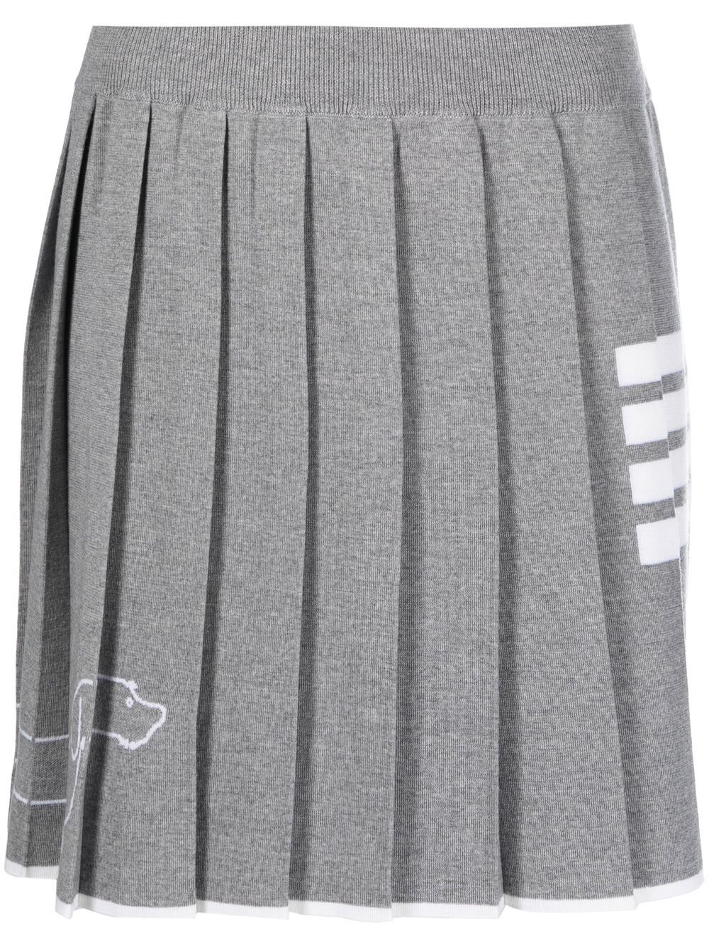 Thom Browne Hector 经典百褶迷你半身裙 - 灰色
