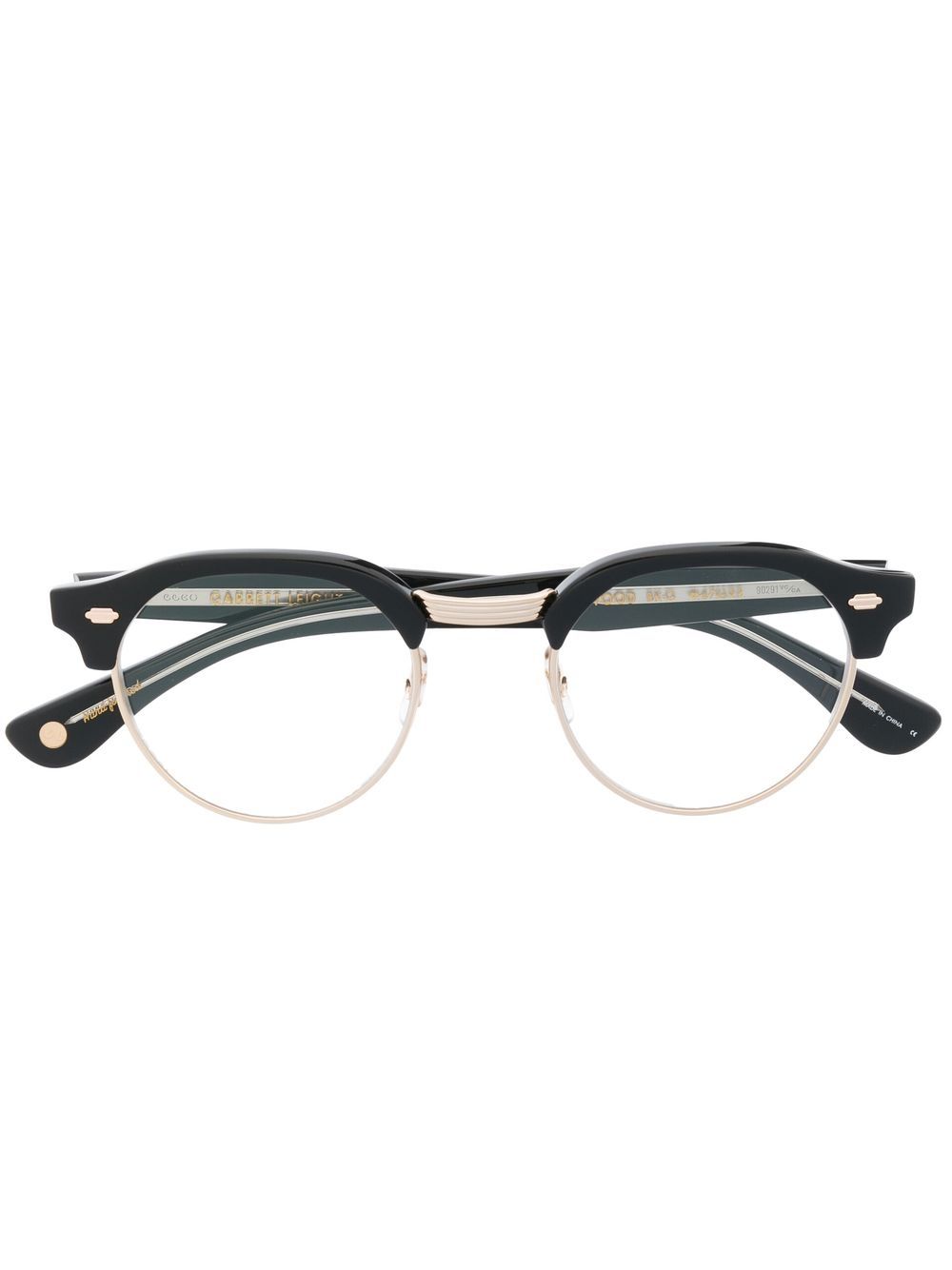 Garrett Leight 对比鼻架细节眼镜 - 黑色