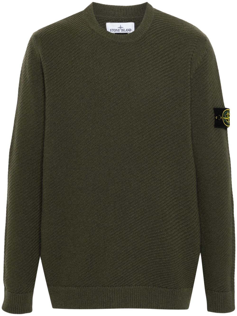 Stone Island 罗盘徽章羊毛毛衣 - 绿色