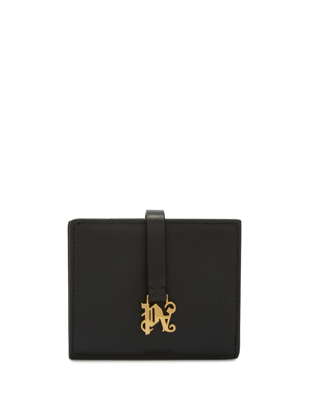 Palm Angels 皮质经典logo标牌钱包 - 黑色